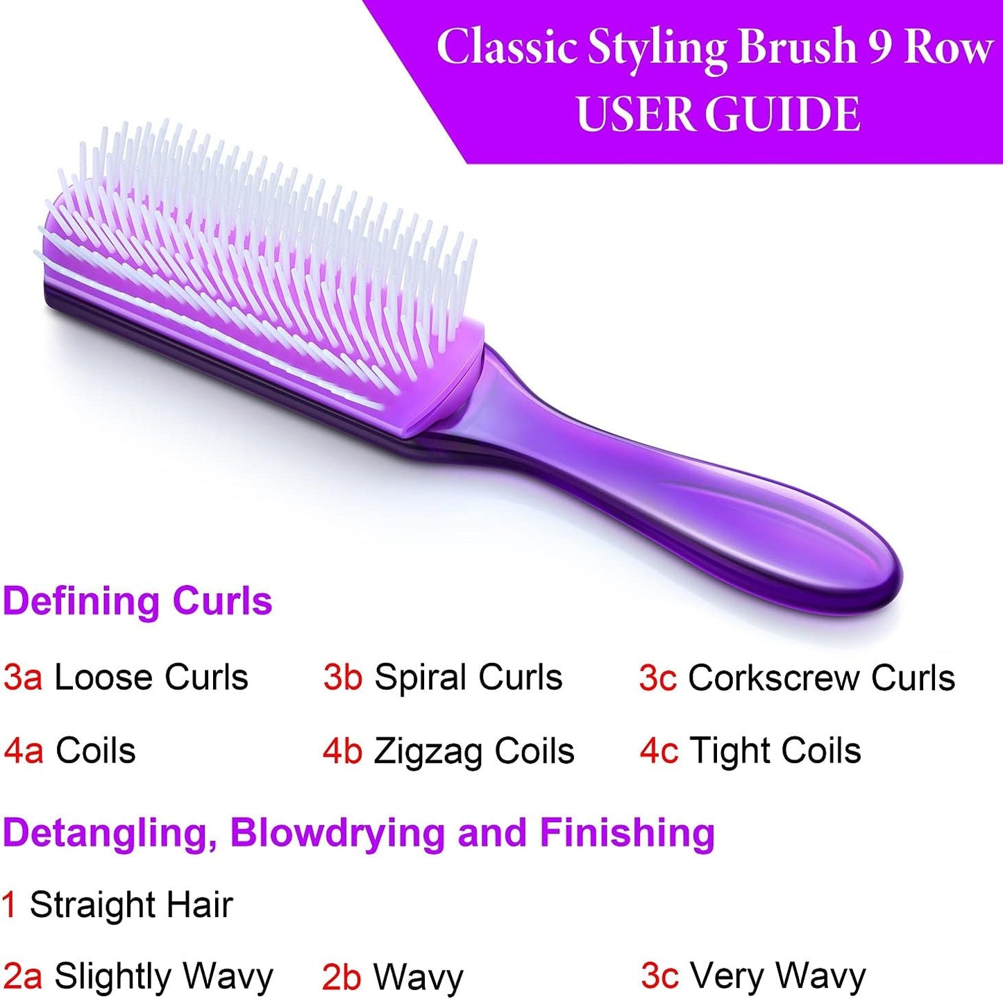 9-Row Curl Defining Brush – Detangle, Shape & Style