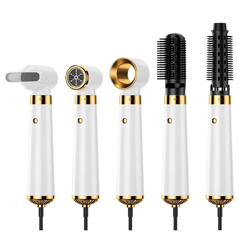 5-in-1 Hot Air Hair Brush– Dry, Curl, Straighten & Style Like a Pro