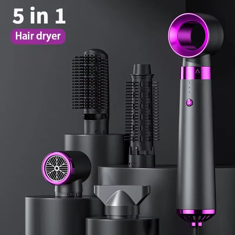 5-in-1 Hot Air Hair Brush– Dry, Curl, Straighten & Style Like a Pro