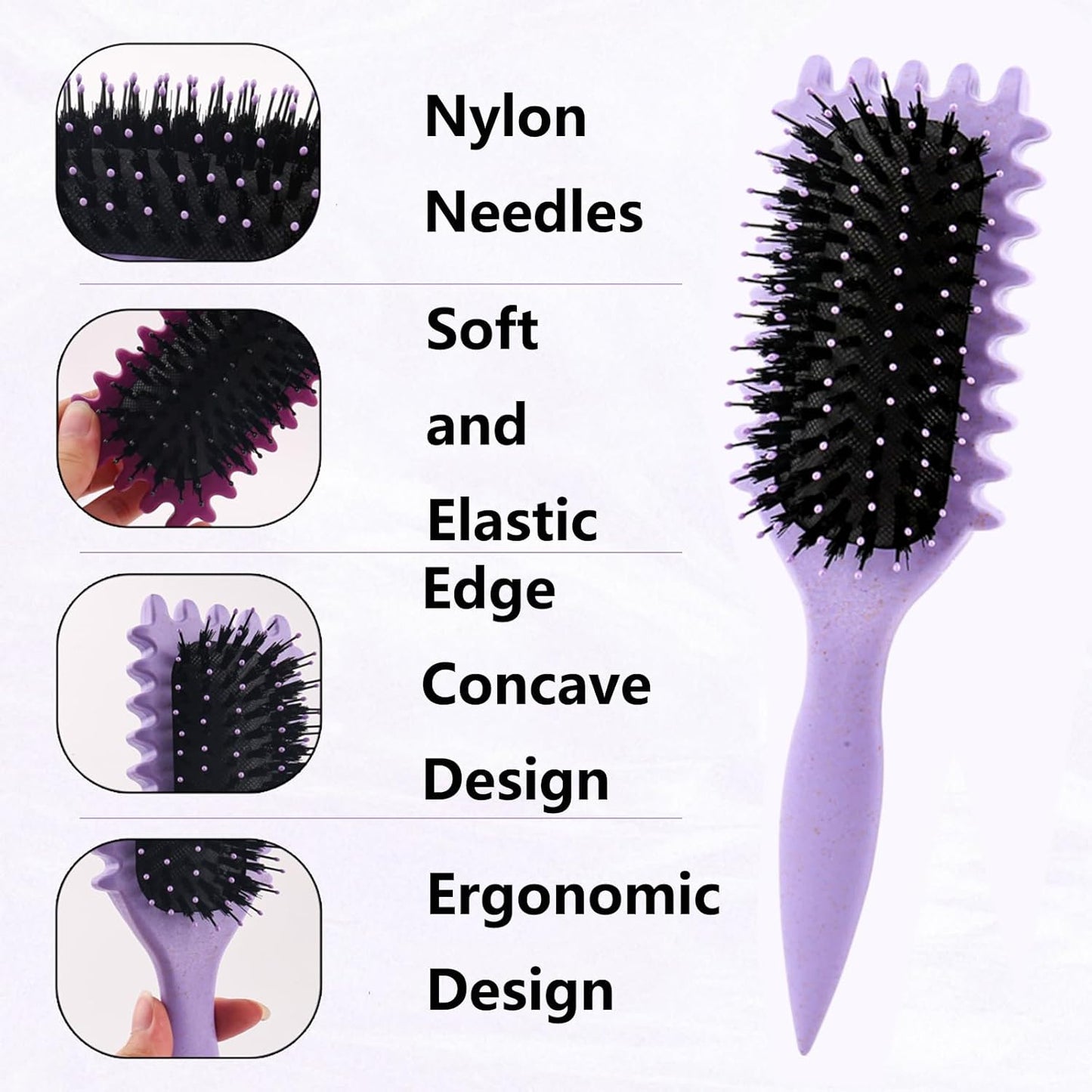 Boar Bristle Curl Defining Brush – Including Hair Grab and Headband