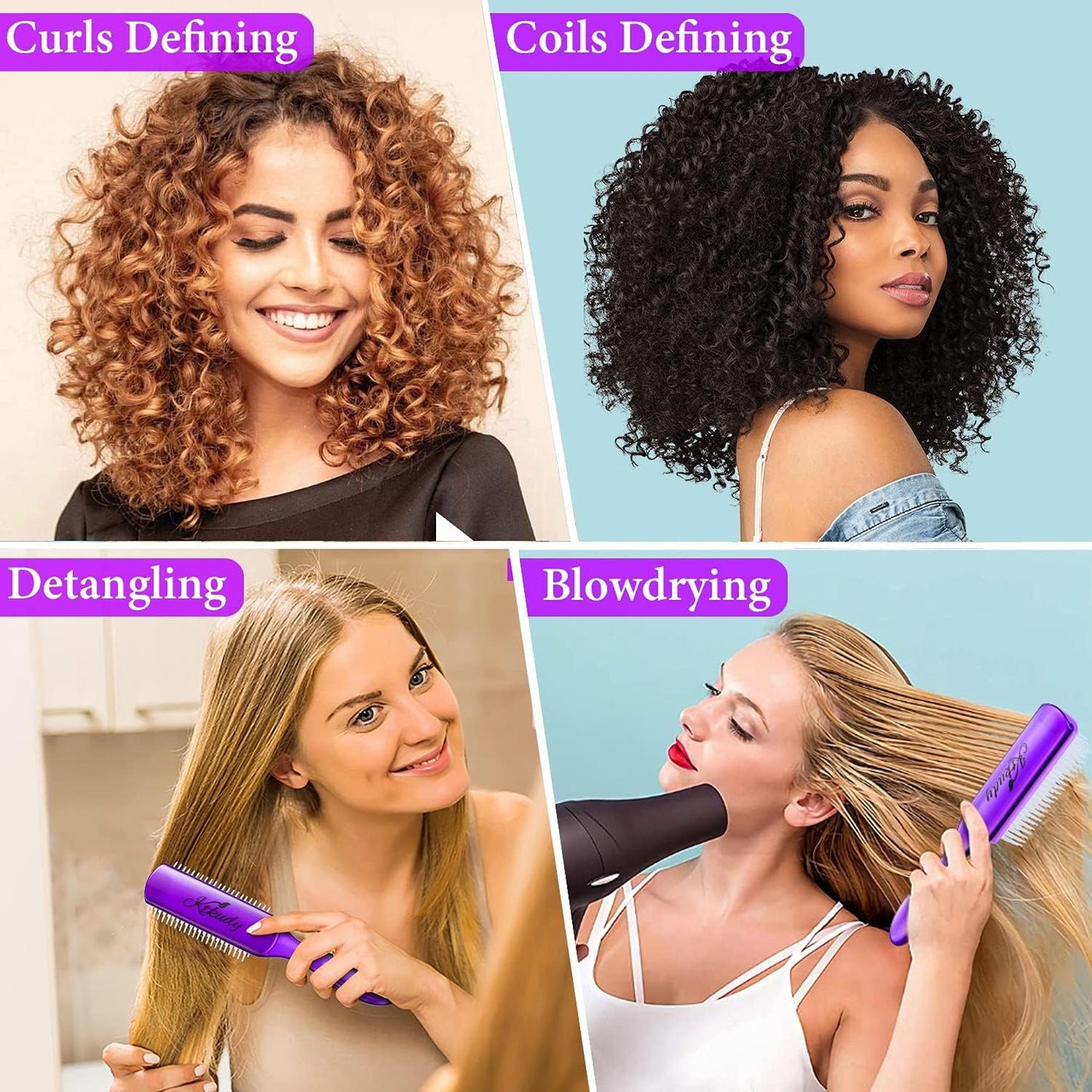 9-Row Curl Defining Brush – Detangle, Shape & Style