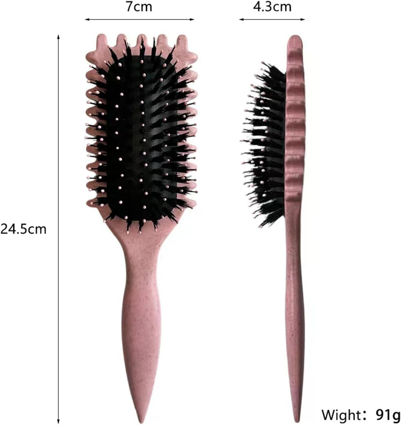 Boar Bristle Curl Defining Brush – Including Hair Grab and Headband