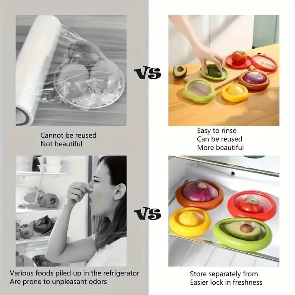 Fresh-Keeping Silicone Food Containers – Stackable, Leak-Proof for Fruits and Veggies!