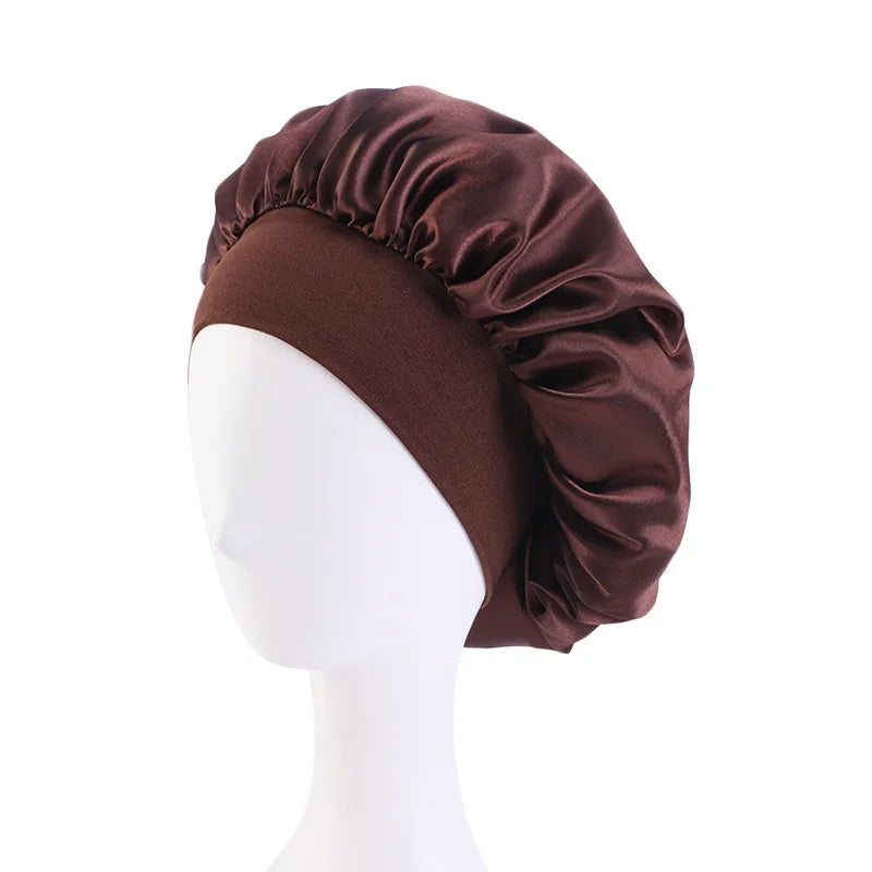 Elegant Satin Sleep Bonnet – Wide Brim & Ultimate Comfort