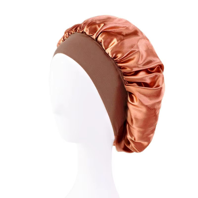 Elegant Satin Sleep Bonnet – Wide Brim & Ultimate Comfort