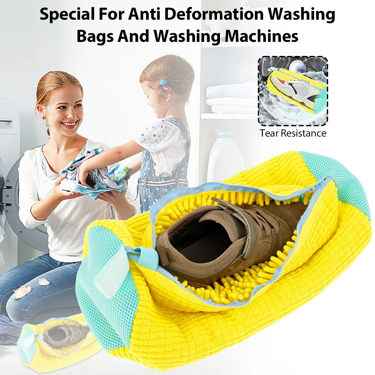 Fluffy Shoe Wash Bags – Protect, Wash & Dry Shoes with Ease