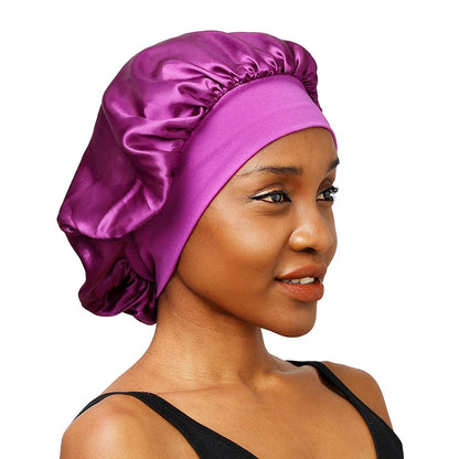 Elegant Satin Sleep Bonnet – Wide Brim & Ultimate Comfort