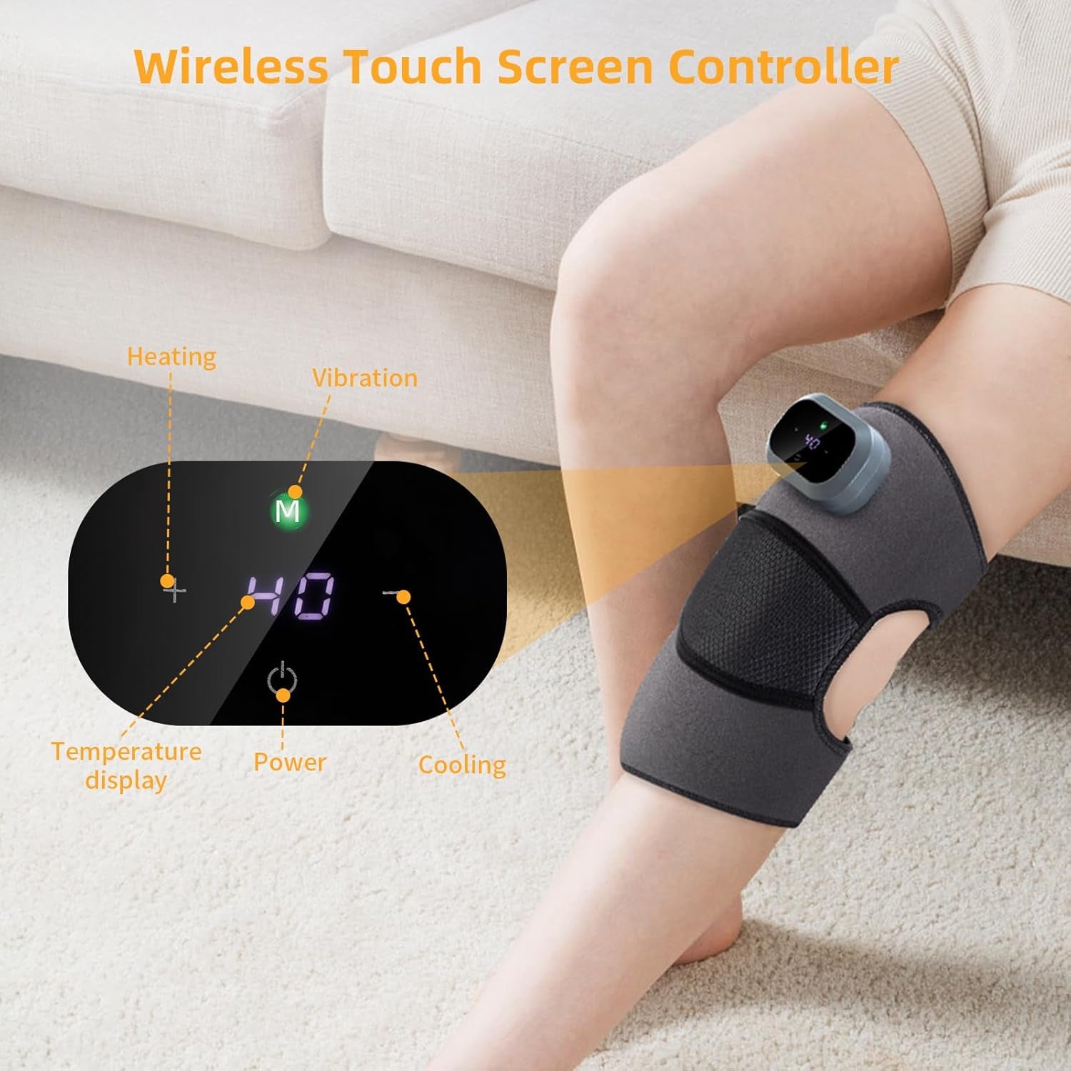 Cordless Knee Massager with Heat, Knee Shoulder Elber 3-In-1 