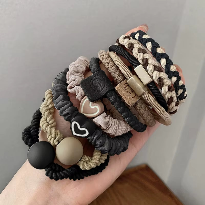 10PCS Leather Ponytail Bands – Stylish, Strong & Secure
