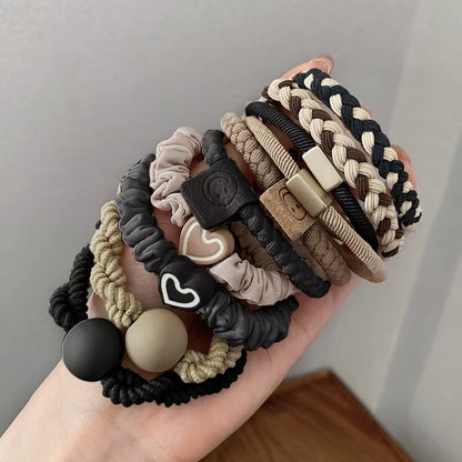 10PCS Leather Ponytail Bands – Stylish, Strong & Secure