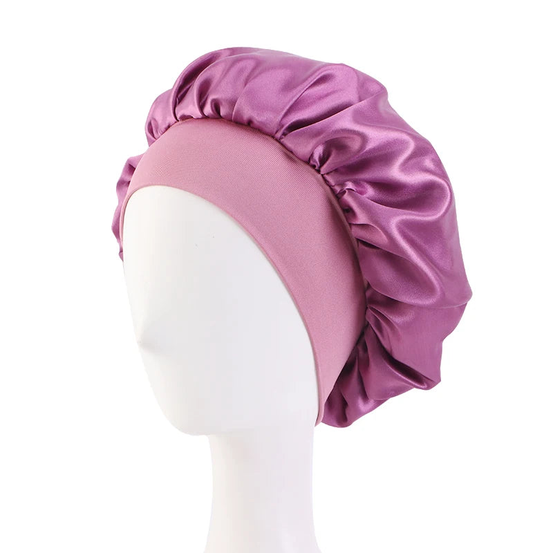 Elegant Satin Sleep Bonnet – Wide Brim & Ultimate Comfort