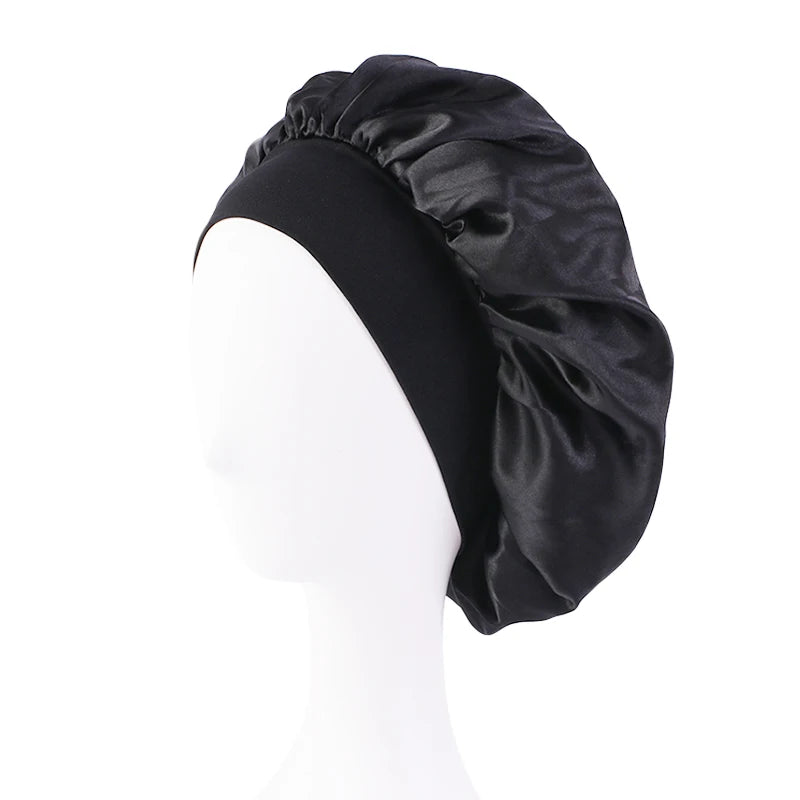 Elegant Satin Sleep Bonnet – Wide Brim & Ultimate Comfort