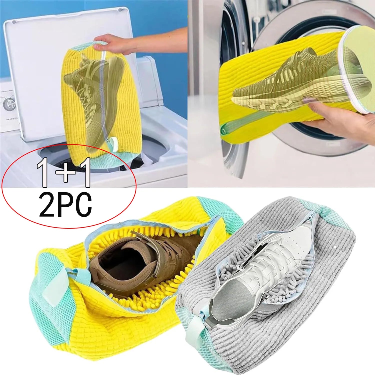 Fluffy Shoe Wash Bags – Protect, Wash & Dry Shoes with Ease