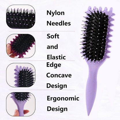 Boar Bristle Curl Defining Brush – Including Hair Grab and Headband