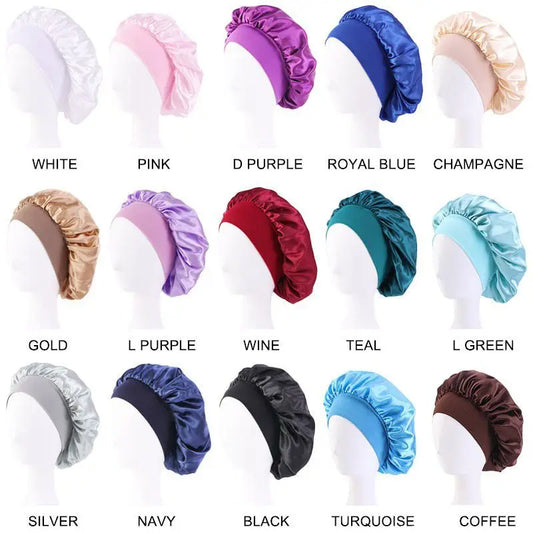 Elegant Satin Sleep Bonnet – Wide Brim & Ultimate Comfort