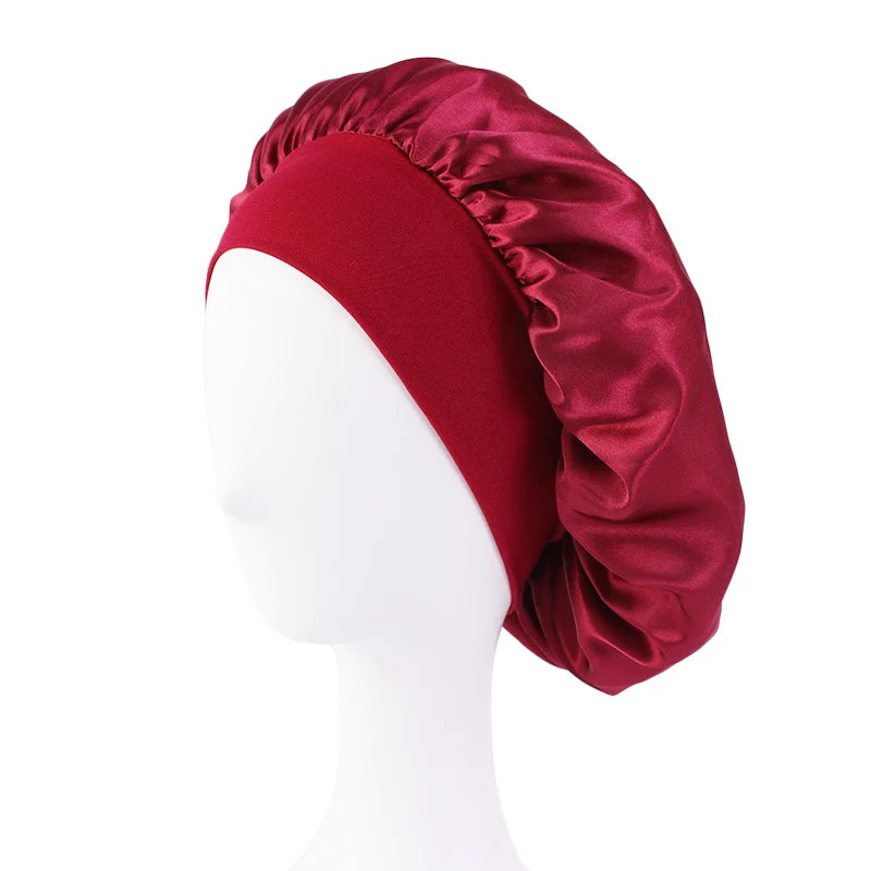 Elegant Satin Sleep Bonnet – Wide Brim & Ultimate Comfort