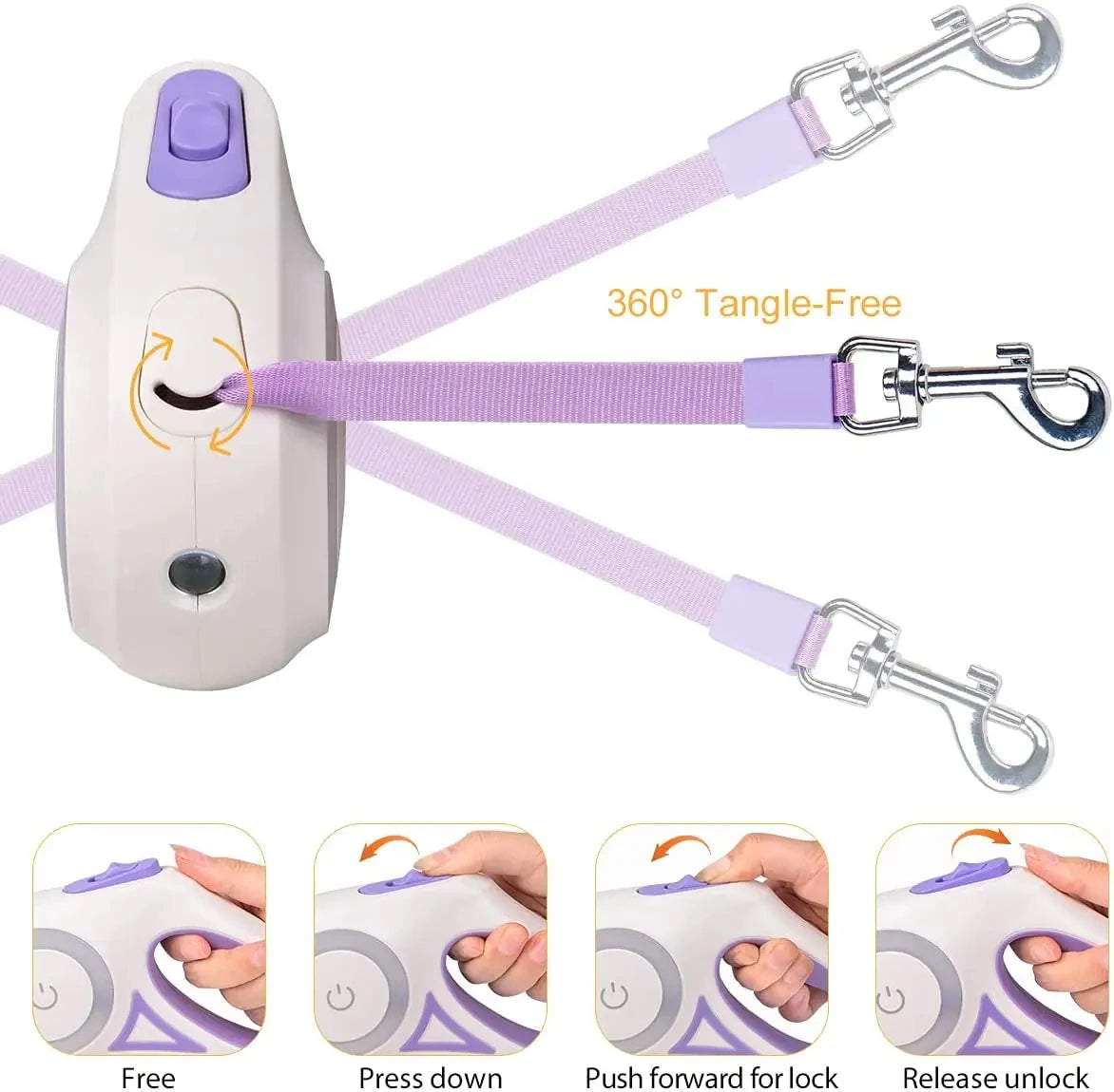 Retractable LED Dog Leash with Flashlight – Light Up Night Walks