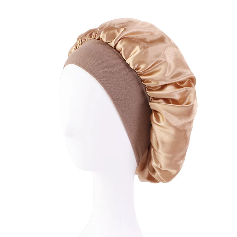 Elegant Satin Sleep Bonnet – Wide Brim & Ultimate Comfort