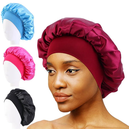 Elegant Satin Sleep Bonnet – Wide Brim & Ultimate Comfort