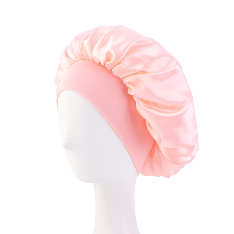 Elegant Satin Sleep Bonnet – Wide Brim & Ultimate Comfort