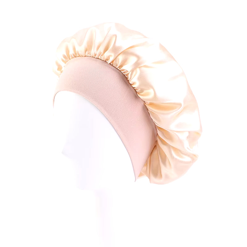 Elegant Satin Sleep Bonnet – Wide Brim & Ultimate Comfort