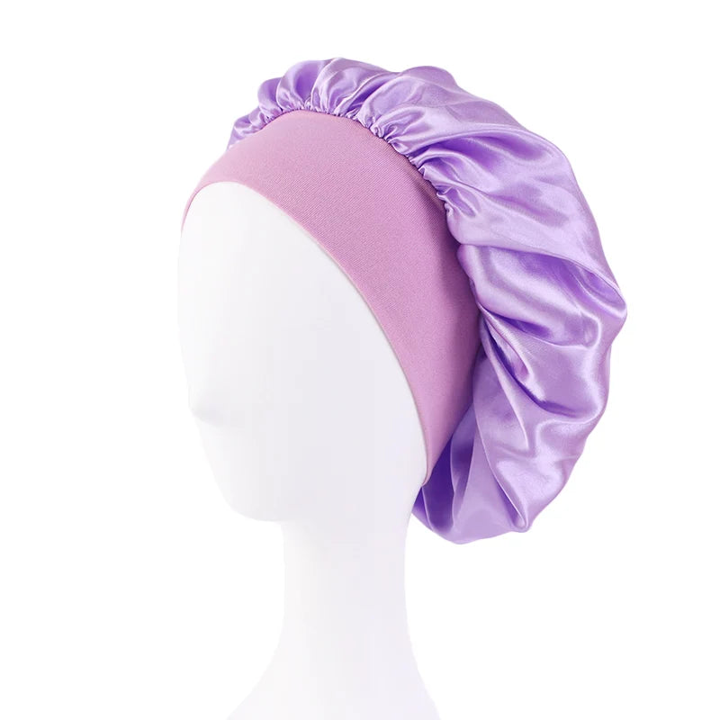 Elegant Satin Sleep Bonnet – Wide Brim & Ultimate Comfort