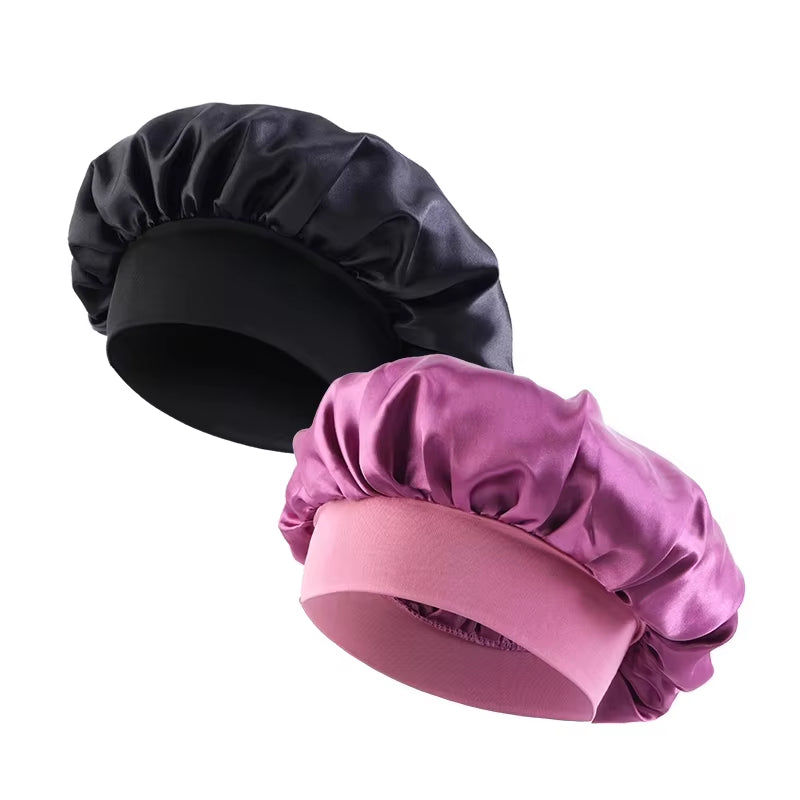 Elegant Satin Sleep Bonnet – Wide Brim & Ultimate Comfort